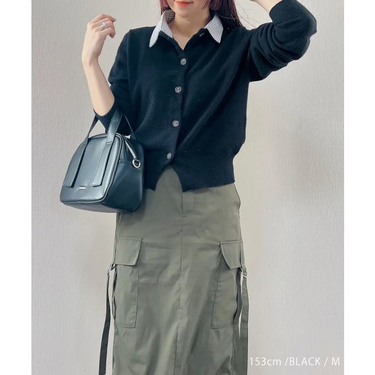 切替フェイクレイヤードカーディガン 襟付きカーディガン | aquagarage | 詳細画像3 