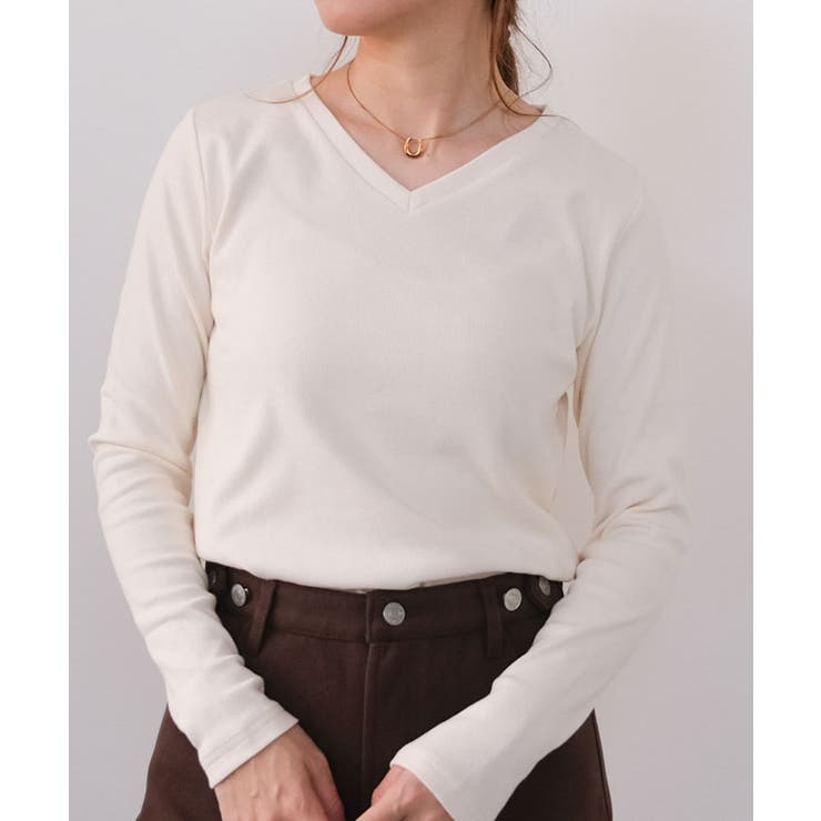 ネックが選べるリブカットソー 春 秋 冬 M L | aquagarage | 詳細画像2 