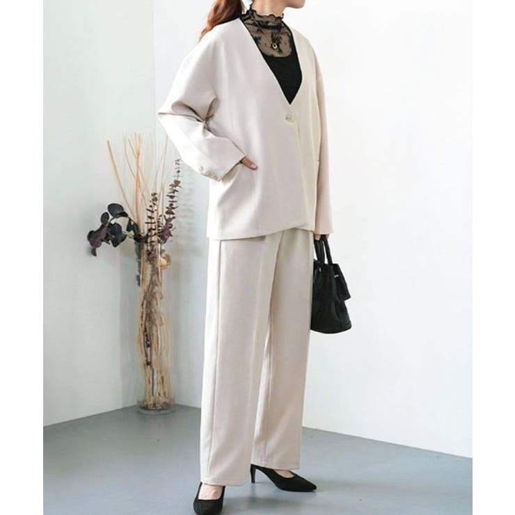 ベージュ | ルーズセットアップ レディース 春 秋 長袖 M L | aquagarage