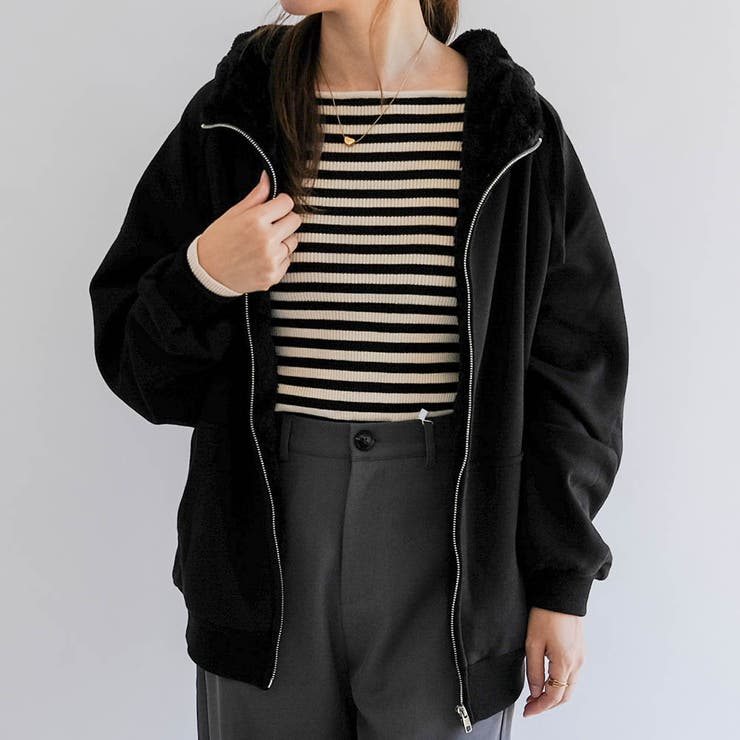 ブラック | 極暖裏ボアパーカー 秋 冬  レディース | aquagarage