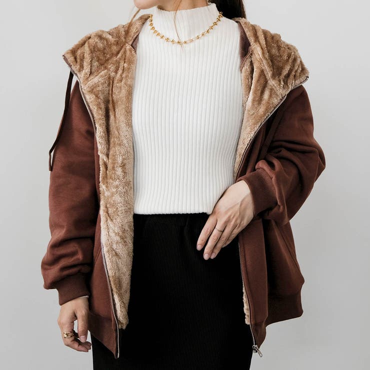ブラウン | 極暖裏ボアパーカー 秋 冬  レディース | aquagarage