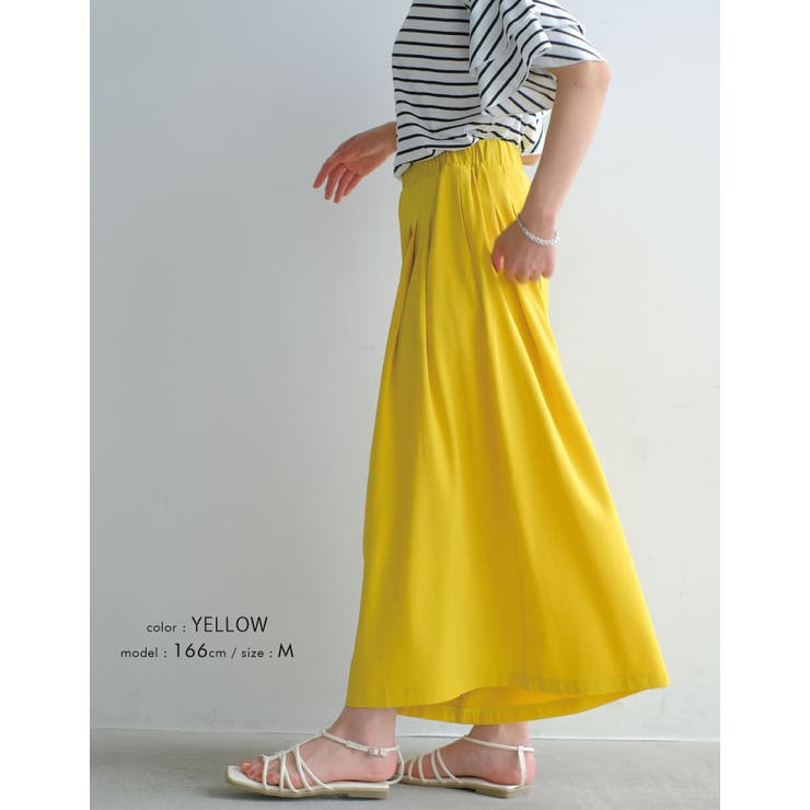 歩くたびにキレイに揺れるシルエット！タック入りワイトパンツ | aquagarage | 詳細画像18 