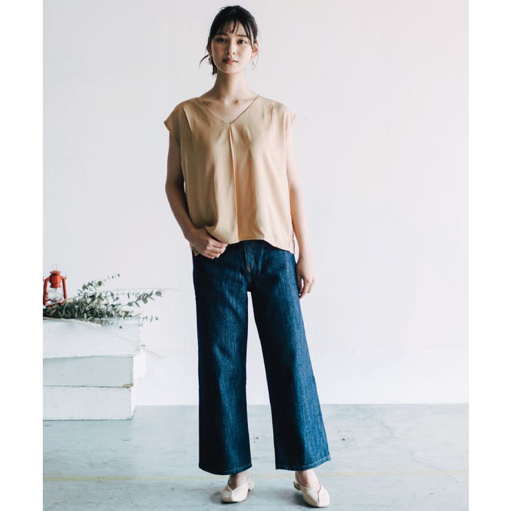 ネイビー | 今すぐ取り入れたい！5サイズ展開ワイドデニムパンツ | aquagarage