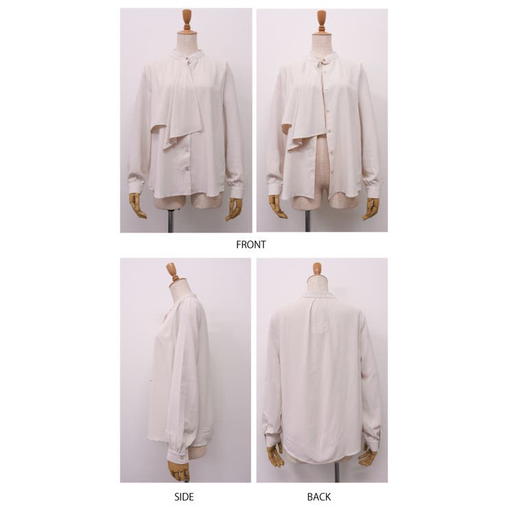 凛とした印象と甘さのバランスが絶妙なスカーフタイブラウス オフィスカジュアル | aquagarage | 詳細画像12 