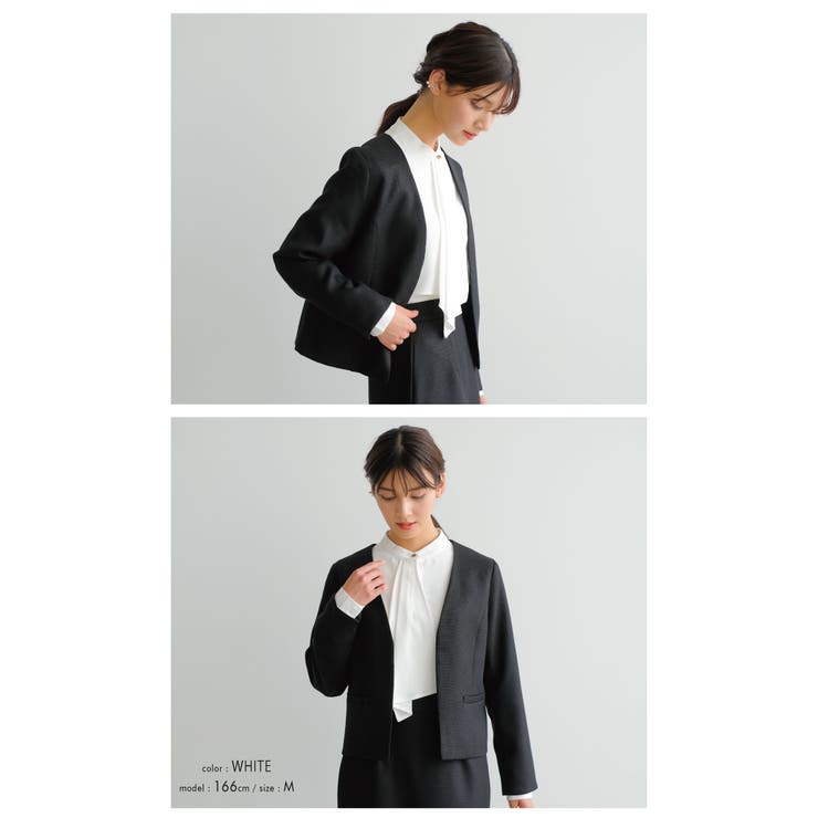 凛とした印象と甘さのバランスが絶妙なスカーフタイブラウス オフィスカジュアル | aquagarage | 詳細画像17 