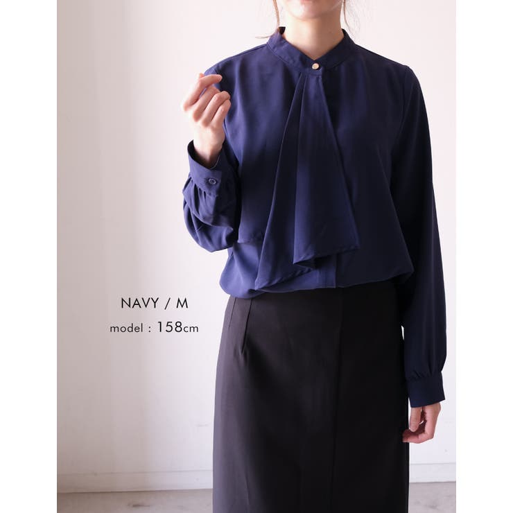 凛とした印象と甘さのバランスが絶妙なスカーフタイブラウス オフィスカジュアル | aquagarage | 詳細画像20 