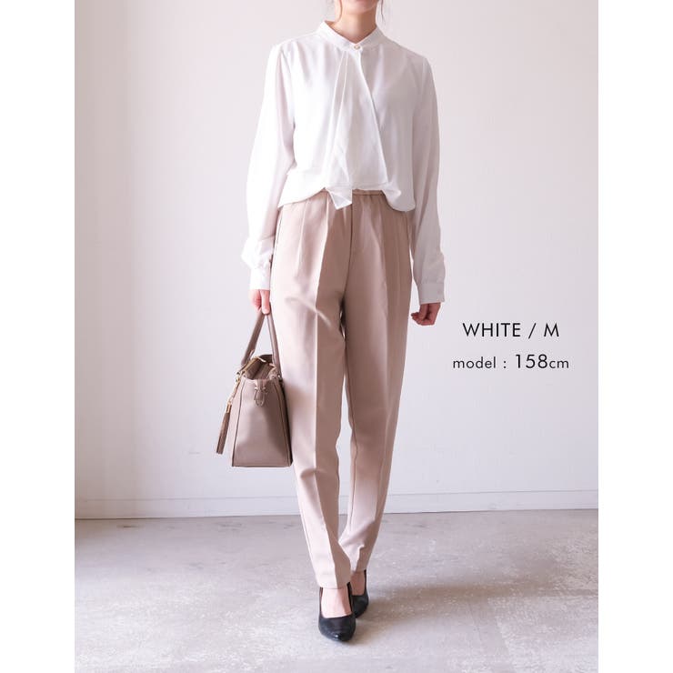 凛とした印象と甘さのバランスが絶妙なスカーフタイブラウス オフィスカジュアル | aquagarage | 詳細画像22 