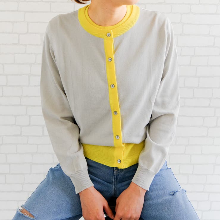 グレー×イエロー | セットでも単品でも使える♪ニットアンサンブル | aquagarage