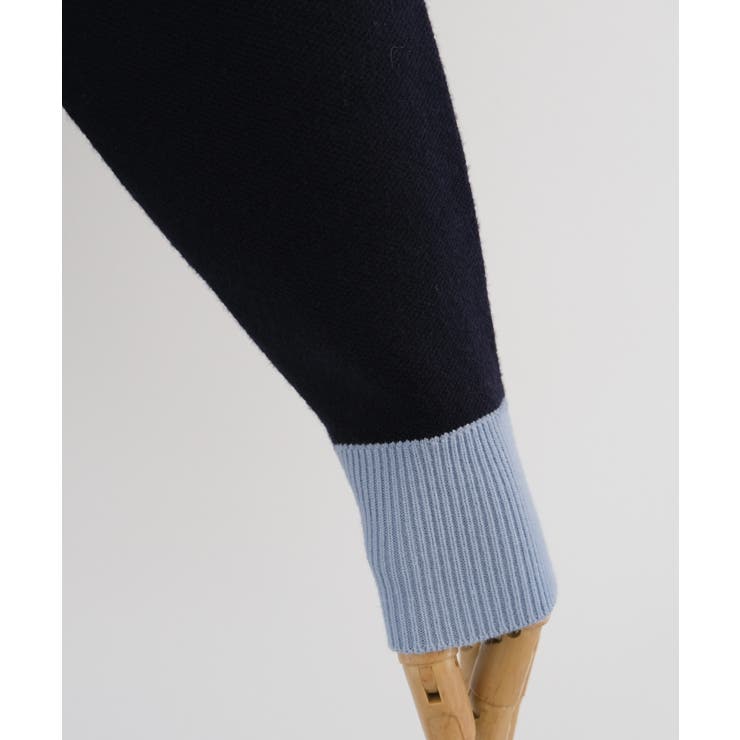 上品な配色デザインと艶のあるゴールドボタンが大人可愛いバイカラーカーディガン | aquagarage | 詳細画像23 