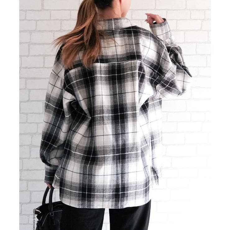 チェックロングシャツ 秋 冬 レディース チェック ロング シャツメール | aquagarage | 詳細画像28 