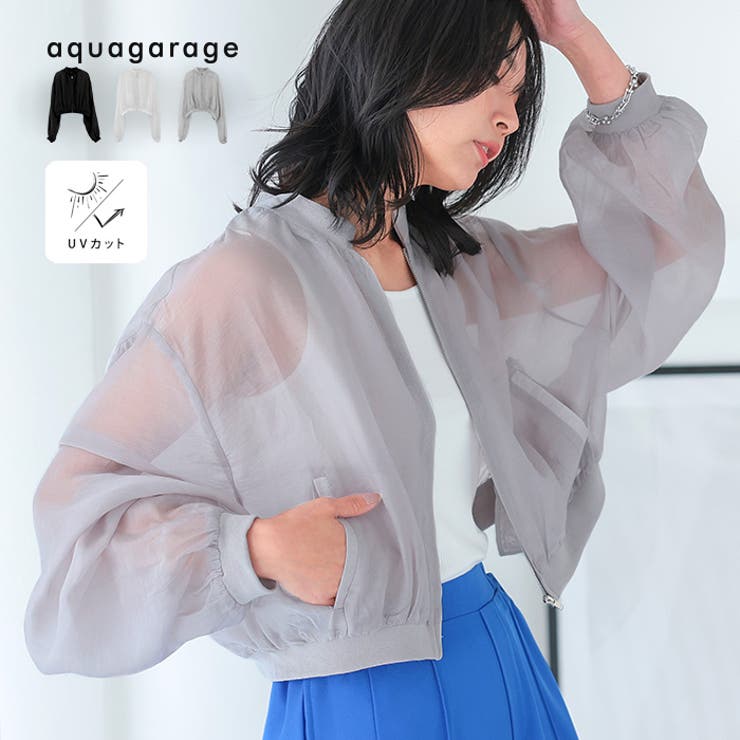 バンドカラーシアーシャツ レディース 春 秋 M | aquagarage | 詳細画像1 