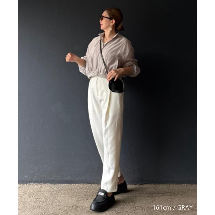 バンドカラーシアーシャツ レディース 春 秋 M | aquagarage | 詳細画像10 