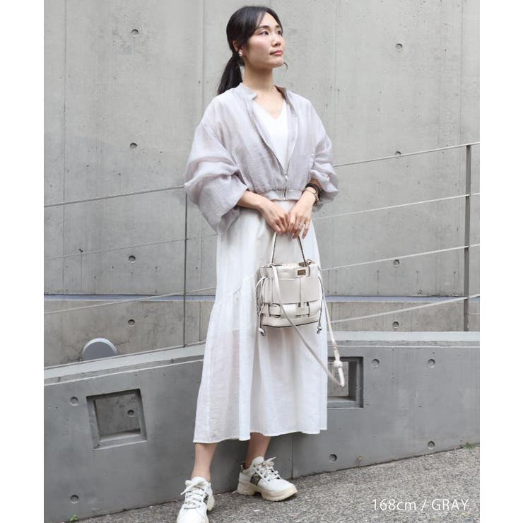 バンドカラーシアーシャツ レディース 春 秋 M | aquagarage | 詳細画像11 