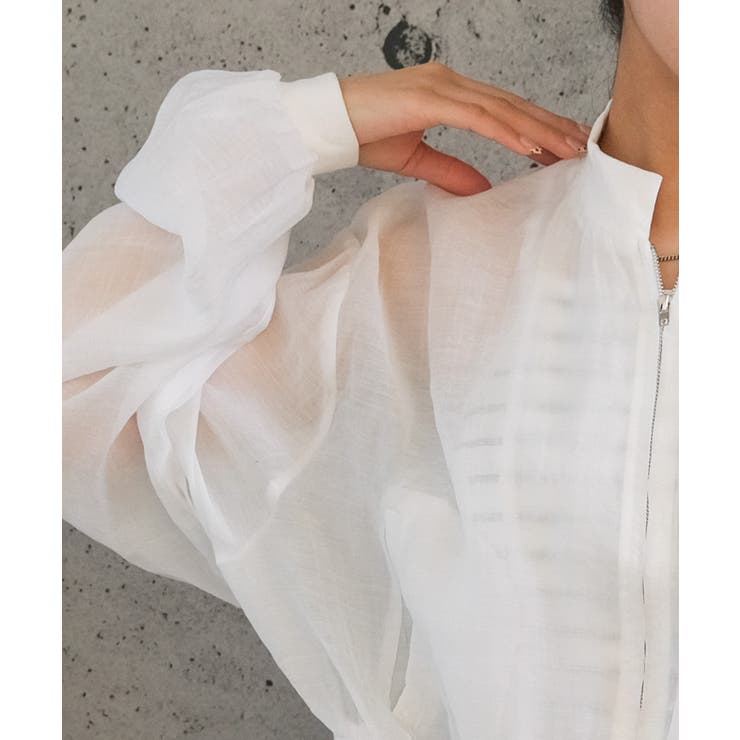 バンドカラーシアーシャツ レディース 春 秋 M | aquagarage | 詳細画像23 