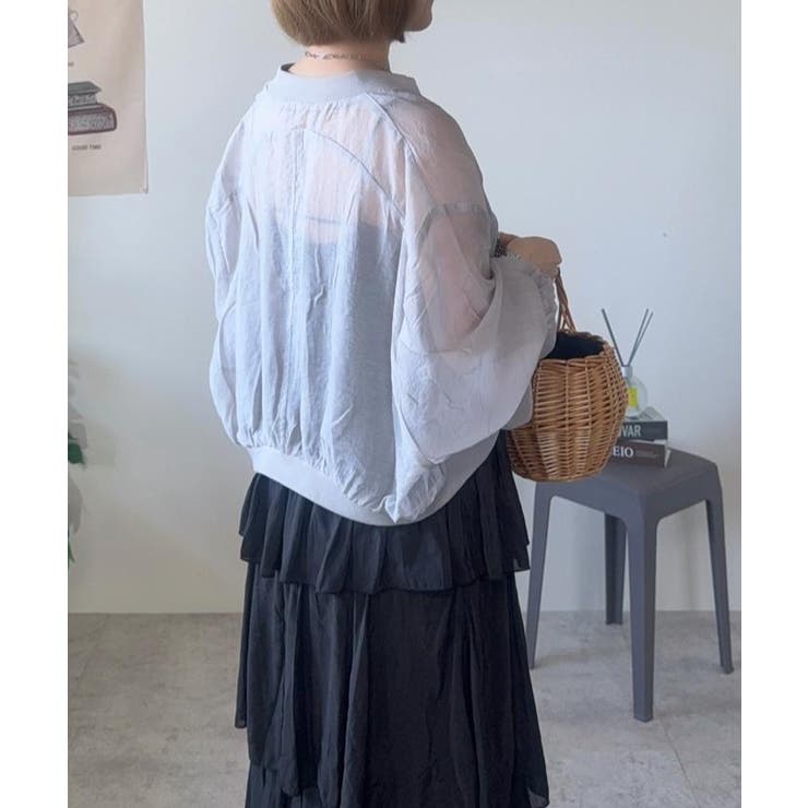 バンドカラーシアーシャツ レディース 春 秋 M | aquagarage | 詳細画像5 