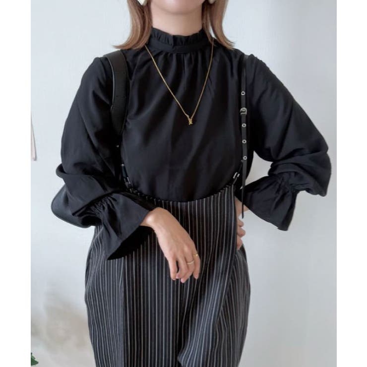 フリルスタンドカラーブラウス 秋 冬 | aquagarage | 詳細画像3 