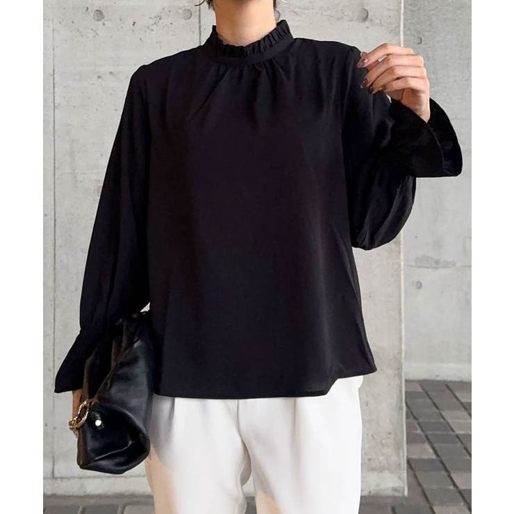 フリルスタンドカラーブラウス 秋 冬 | aquagarage | 詳細画像4 