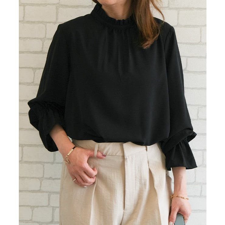 フリルスタンドカラーブラウス 秋 冬 | aquagarage | 詳細画像7 