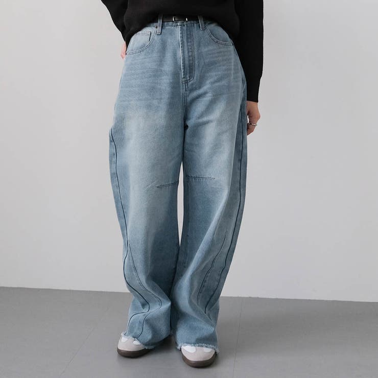 ライトブルー | バレルレッグデニムパンツ 春 夏 秋 冬 レディース | aquagarage