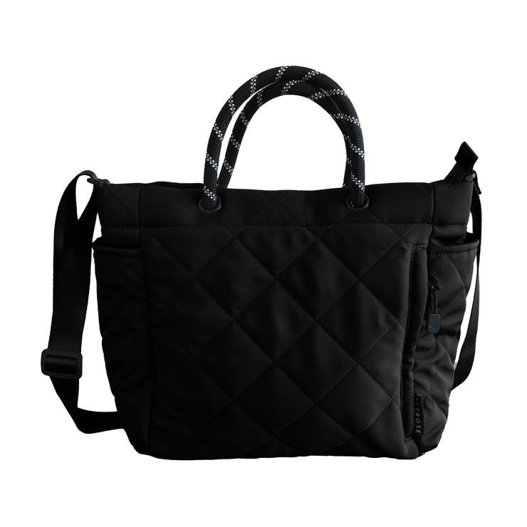 ブラック | お出かけやマザーズバッグとしても活躍！キルト2wayトートバック | aquagarage