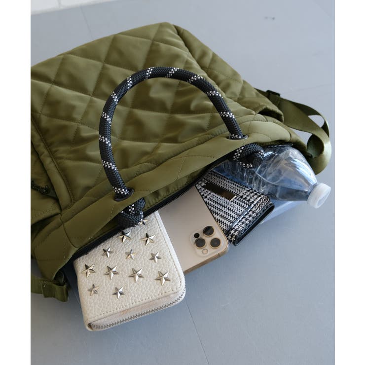 お出かけやマザーズバッグとしても活躍！キルト2wayトートバック | aquagarage | 詳細画像12 