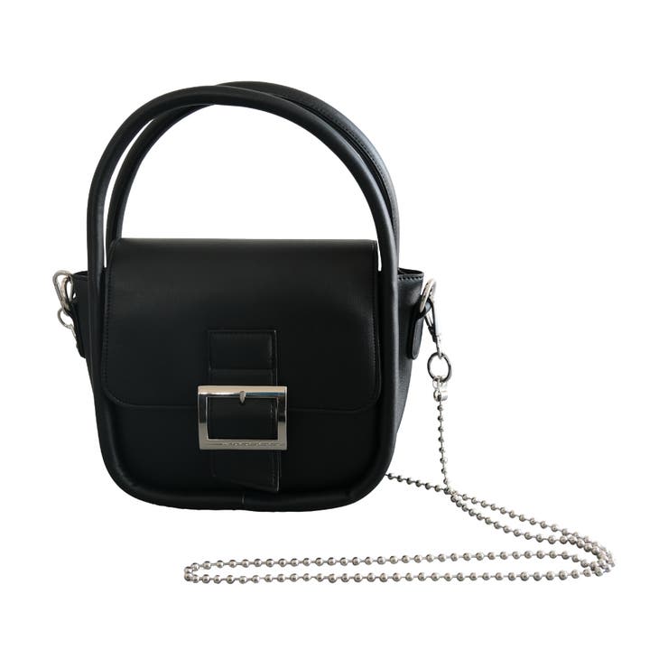 ブラック | キレイめにもカジュアルにも、コーデを選ばず使えるミニショルダーチェーンバッグ | aquagarage