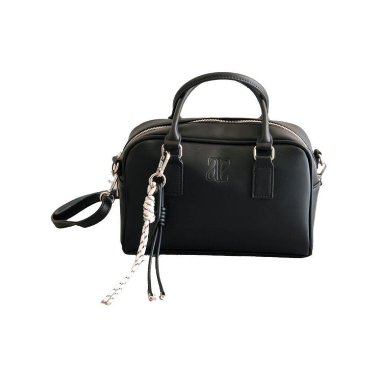 ブラック | 2wayタッセル横長ボストンバッグ  レディース | aquagarage