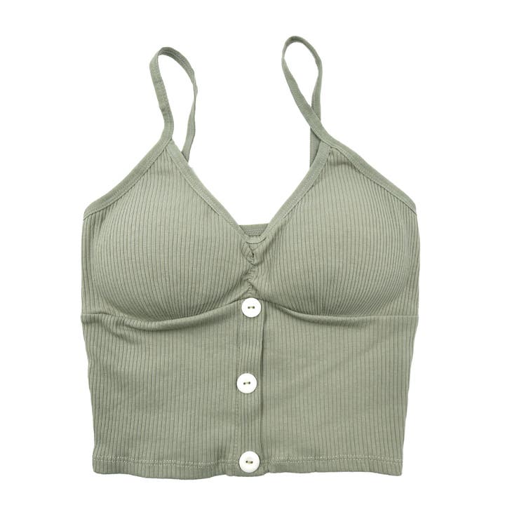グリーン | 飾りボタンが上品で大人っぽい！ボタンデザインブラトップ | aquagarage