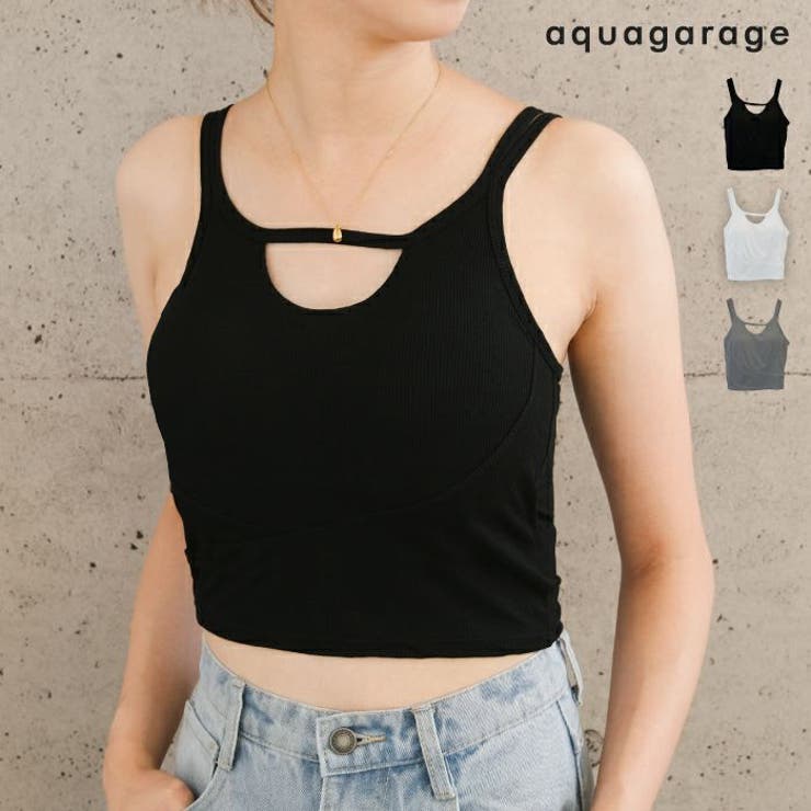 季節問わずに着れるデコルテオープンブラトップ | aquagarage | 詳細画像1 
