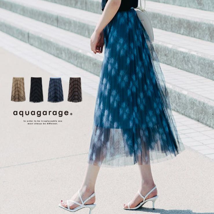チュールスカート プリーツスカート レディース | aquagarage | 詳細画像1 