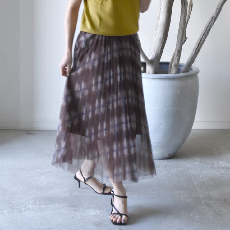 ブラウン | チュールスカート プリーツスカート レディース | aquagarage