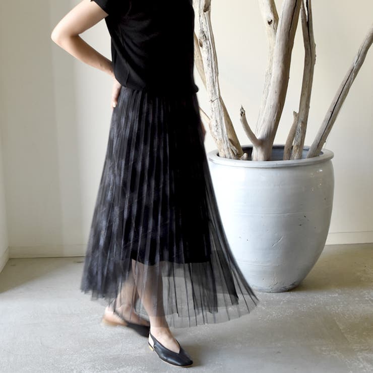 ブラック | チュールスカート プリーツスカート レディース | aquagarage