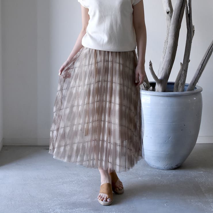 ベージュ | チュールスカート プリーツスカート レディース | aquagarage