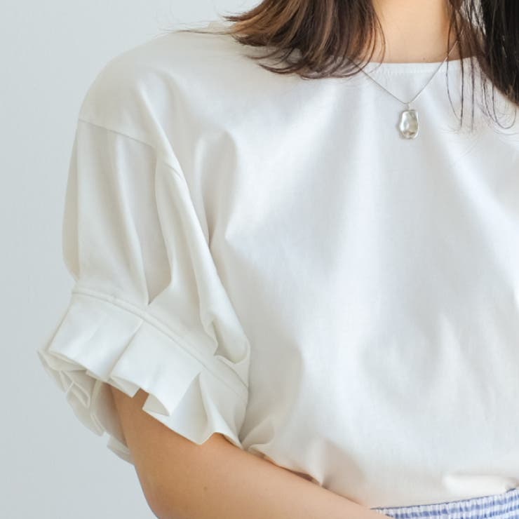袖の太めプリーツが目を引くデザイン！袖プリーツカットソー | aquagarage | 詳細画像13 