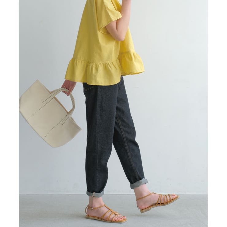 ブラック | オールシーズン着回せる万能アイテム！ハイウエストデニムパンツ | aquagarage