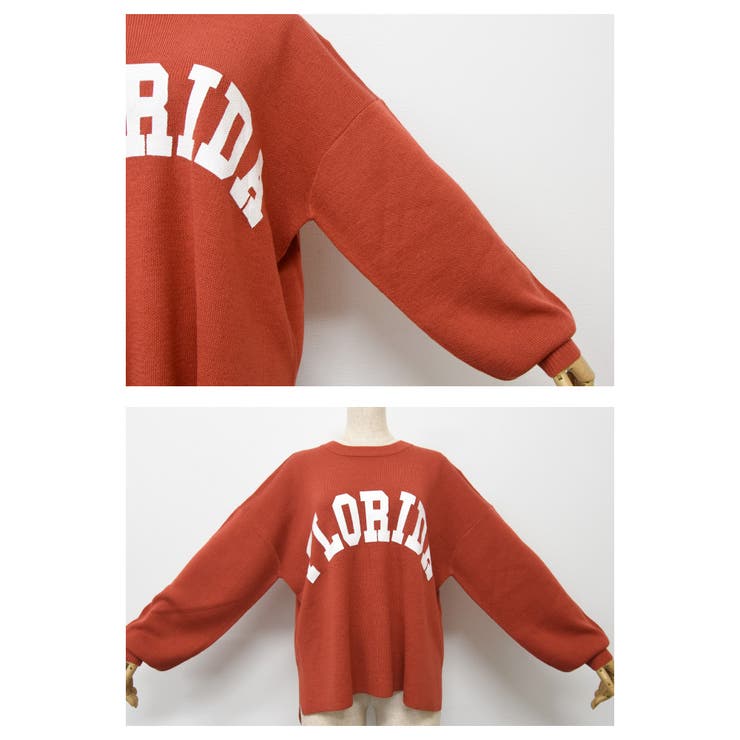 胸元のロゴプリントが存在感を高めてくれる！ロゴプリントニットトップス | aquagarage | 詳細画像17 