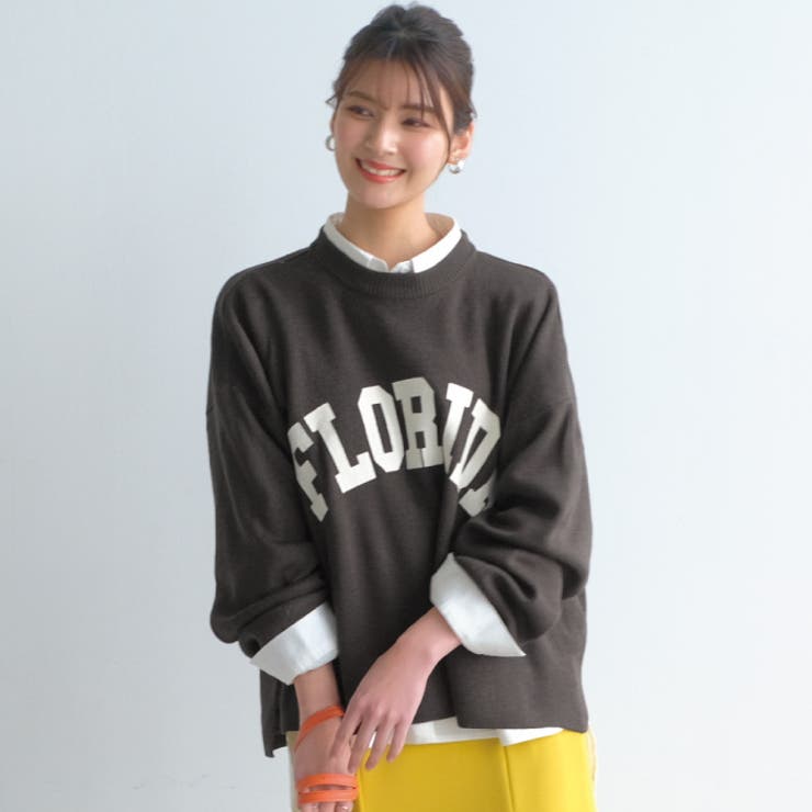 胸元のロゴプリントが存在感を高めてくれる！ロゴプリントニットトップス | aquagarage | 詳細画像2 