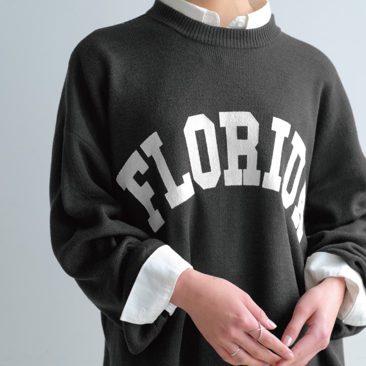 胸元のロゴプリントが存在感を高めてくれる！ロゴプリントニットトップス | aquagarage | 詳細画像6 