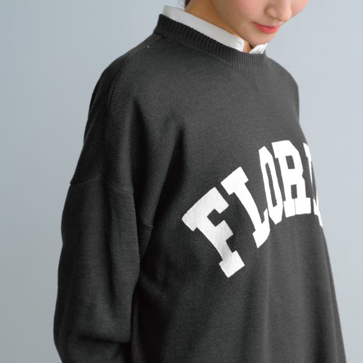 胸元のロゴプリントが存在感を高めてくれる！ロゴプリントニットトップス | aquagarage | 詳細画像7 