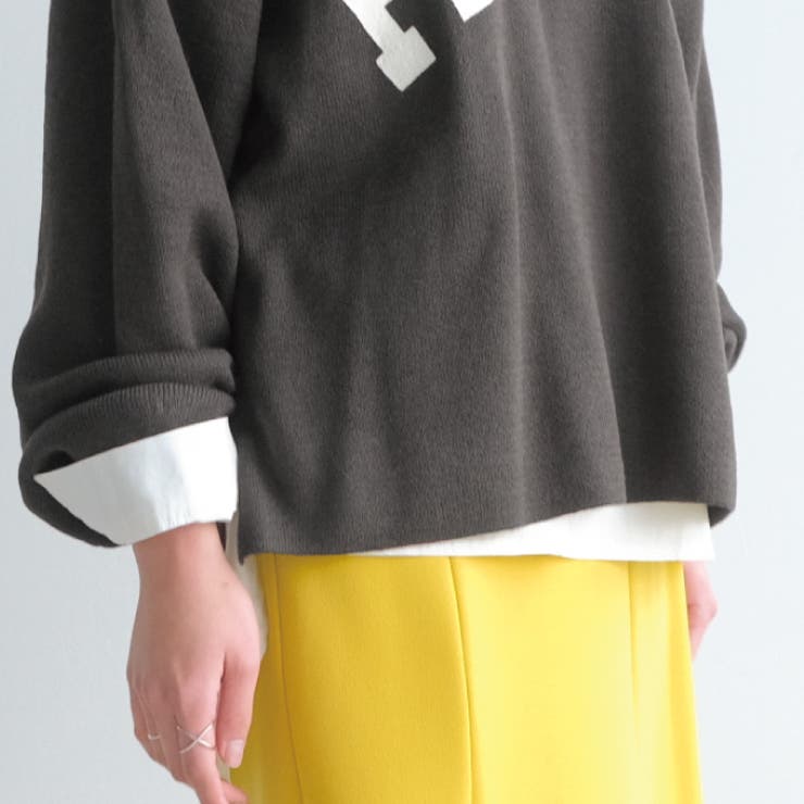 胸元のロゴプリントが存在感を高めてくれる！ロゴプリントニットトップス | aquagarage | 詳細画像8 