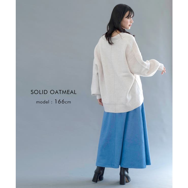 ゆるっとシルエットでこなれた印象の深Vネックニットトップス | aquagarage | 詳細画像3 