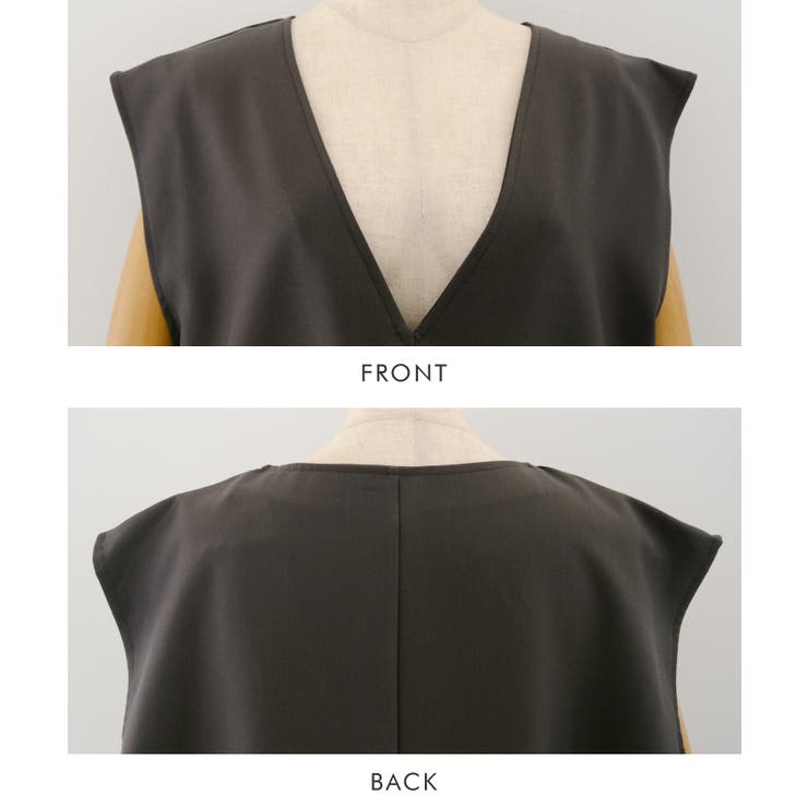 顔周りがスッキリ見せできるVネックスラッシュポケットベスト | aquagarage | 詳細画像20 