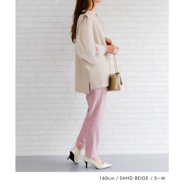 顔周りがスッキリ見せできるVネックスラッシュポケットベスト | aquagarage | 詳細画像6 