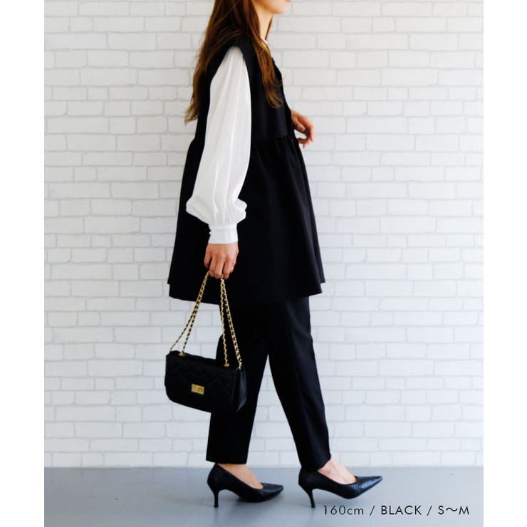 立体的なフォルムが大人可愛いウエストフレアボタンベスト | aquagarage | 詳細画像12 