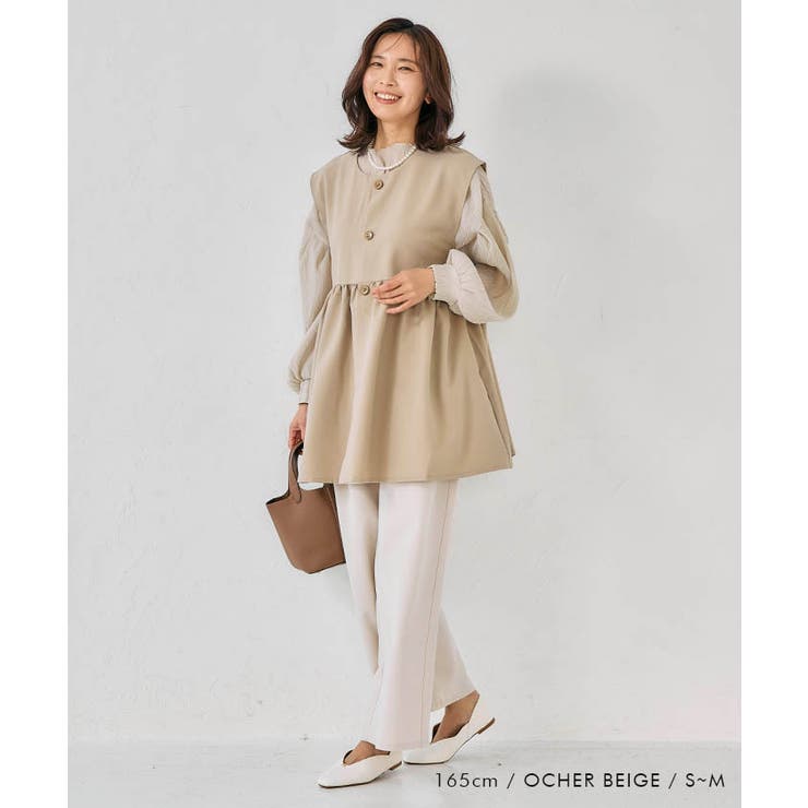 立体的なフォルムが大人可愛いウエストフレアボタンベスト | aquagarage | 詳細画像15 