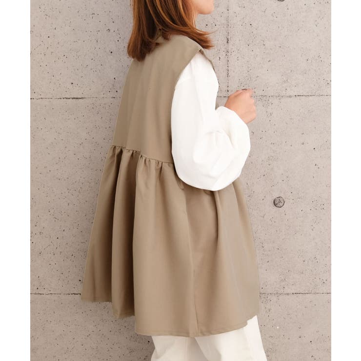 立体的なフォルムが大人可愛いウエストフレアボタンベスト | aquagarage | 詳細画像16 