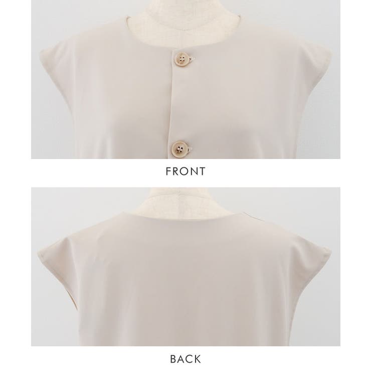 立体的なフォルムが大人可愛いウエストフレアボタンベスト | aquagarage | 詳細画像21 