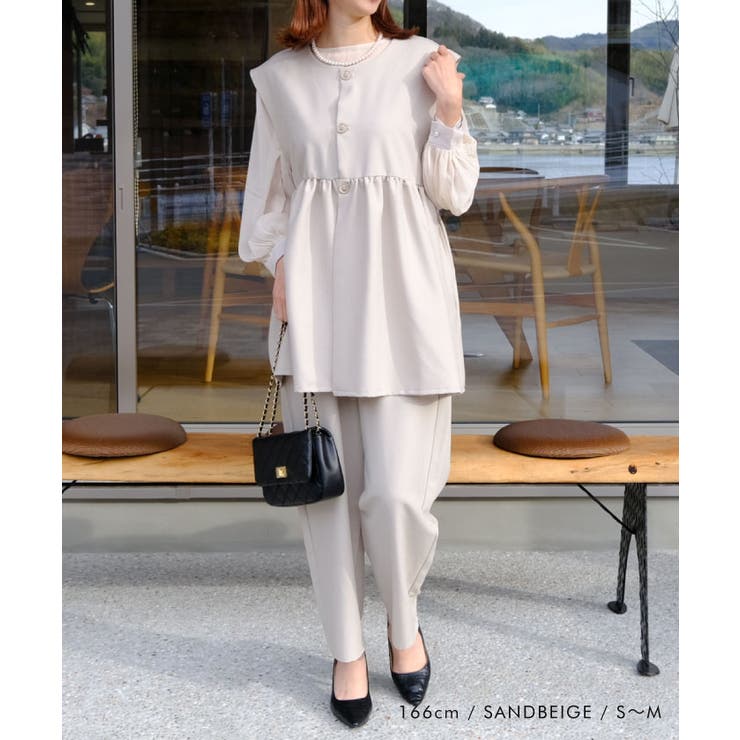 立体的なフォルムが大人可愛いウエストフレアボタンベスト | aquagarage | 詳細画像5 