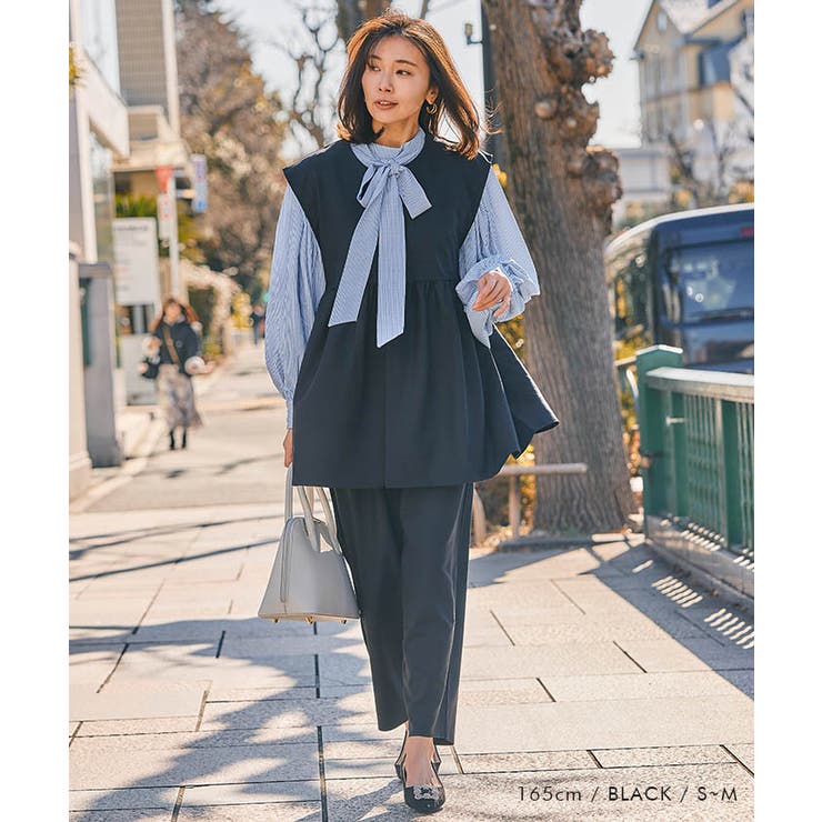 立体的なフォルムが大人可愛いウエストフレアボタンベスト | aquagarage | 詳細画像8 