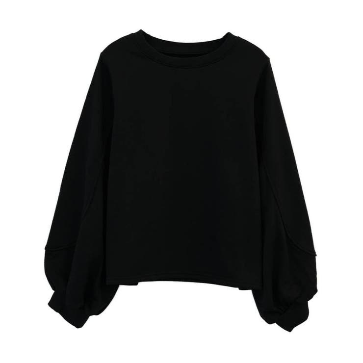 ブラック | 袖ステッチスウェットトップス | aquagarage